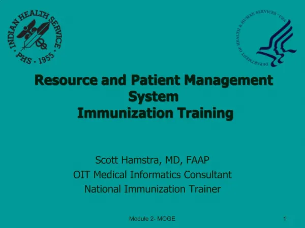 Resource and Patient Management System Immunization Training