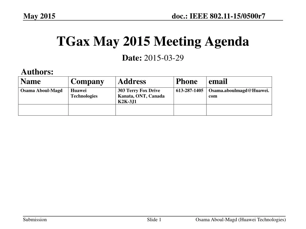 tgax may 2015 meeting agenda