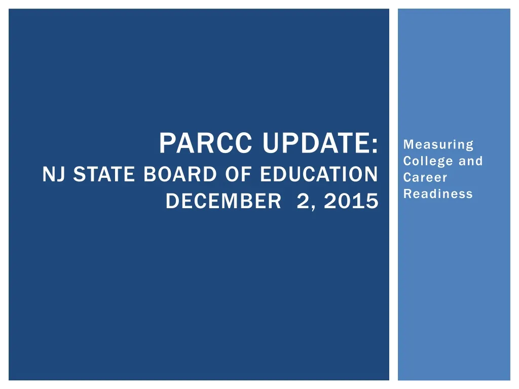 parcc update nj state board of education december 2 2015
