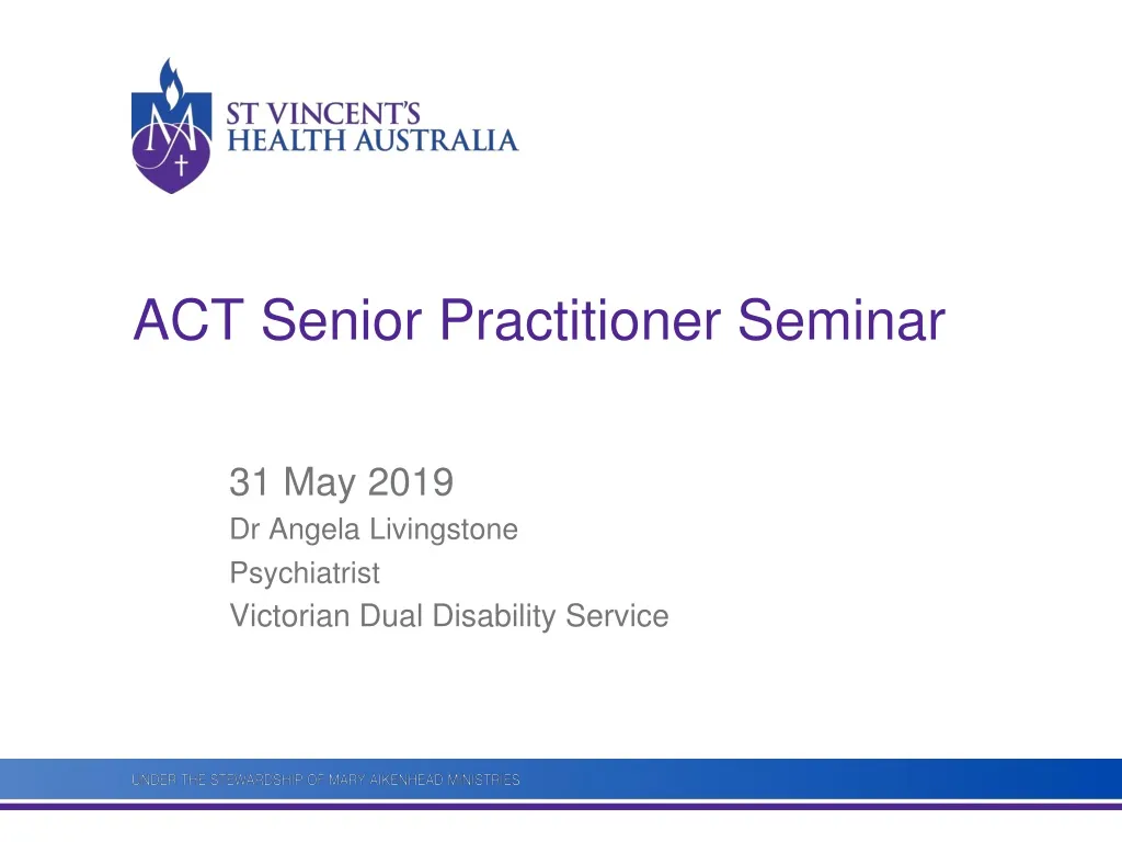 31 may 2019 dr angela livingstone psychiatrist victorian dual disability service