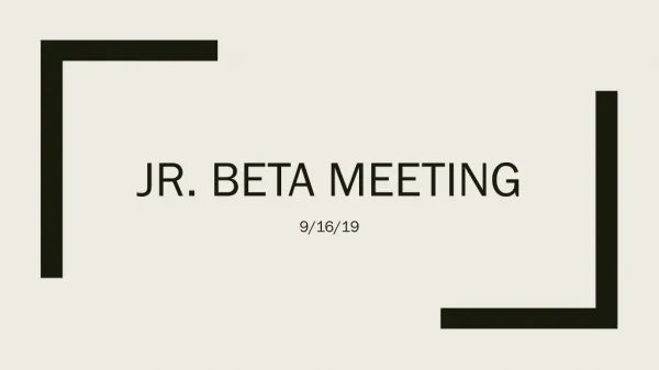 Jr. Beta Meeting