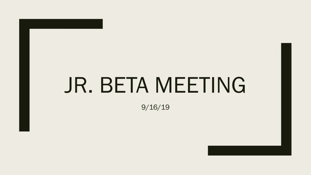 jr beta meeting