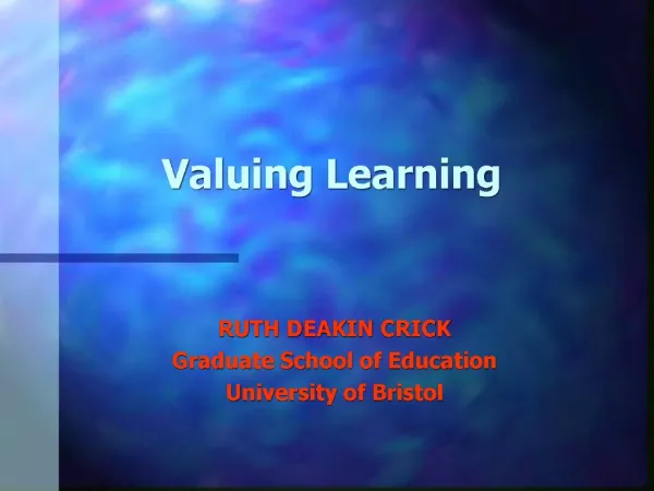 Valuing Learning
