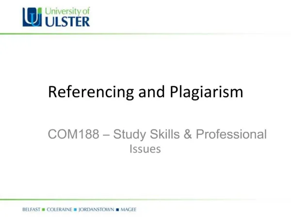 Referencing and Plagiarism
