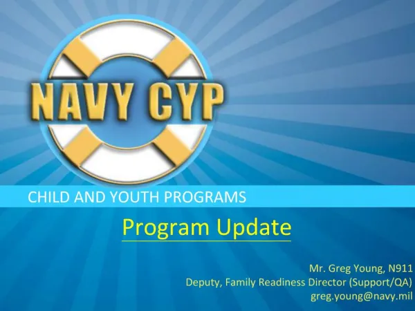 CHILD AND YOUTH PROGRAMS