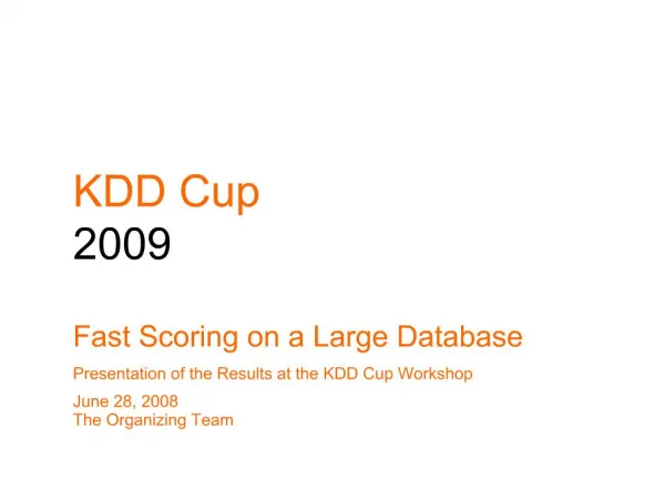KDD Cup 2009