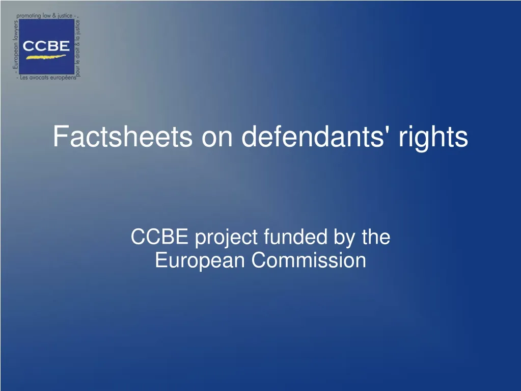 ccbe project funded by the european commission
