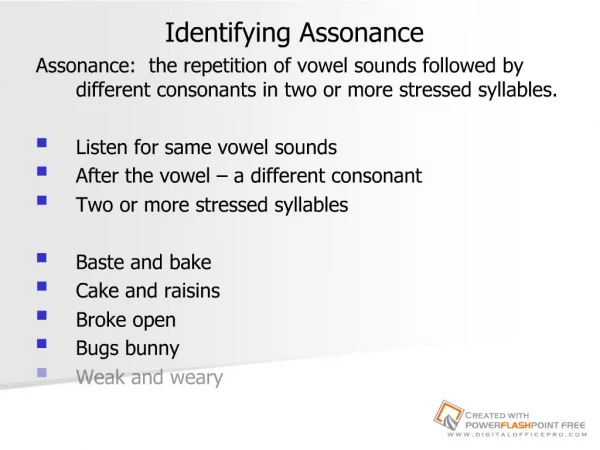 Identifying Assonance
