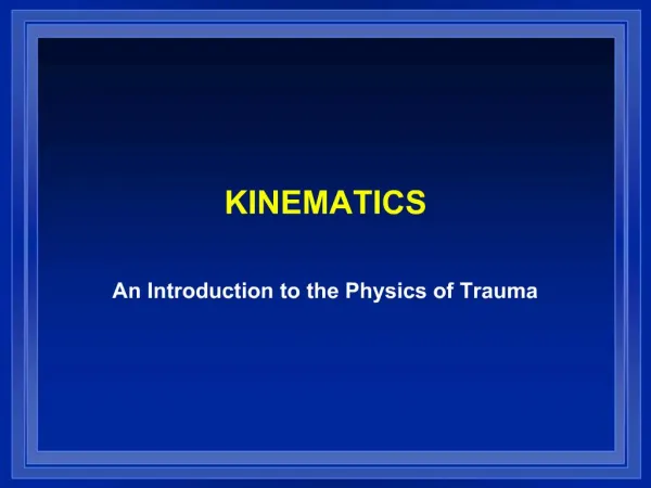 KINEMATICS