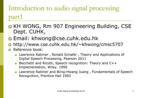 Introduction to audio signal processing part1