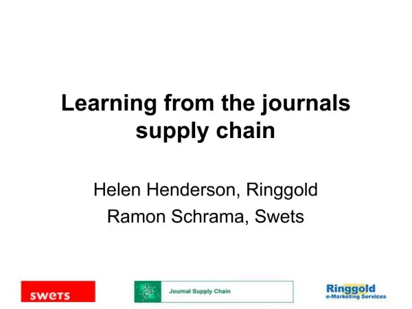 Learning from the journals supply chain