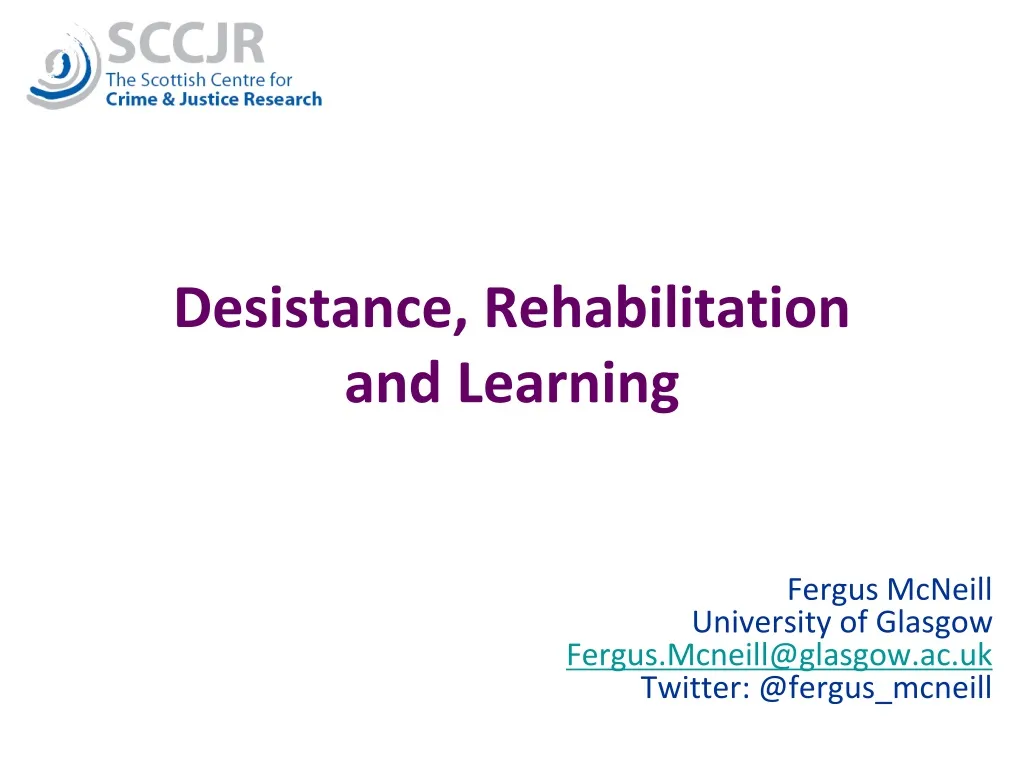 desistance rehabilitation and learning