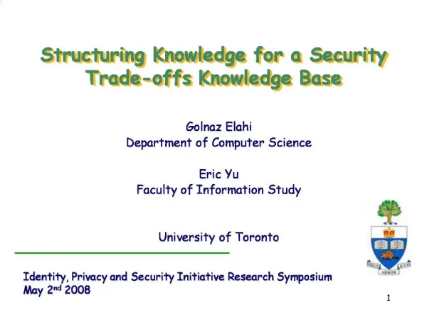 Structuring Knowledge for a Security Trade-offs Knowledge Base