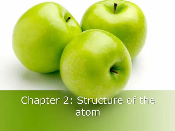 Chapter 2: Structure of the atom
