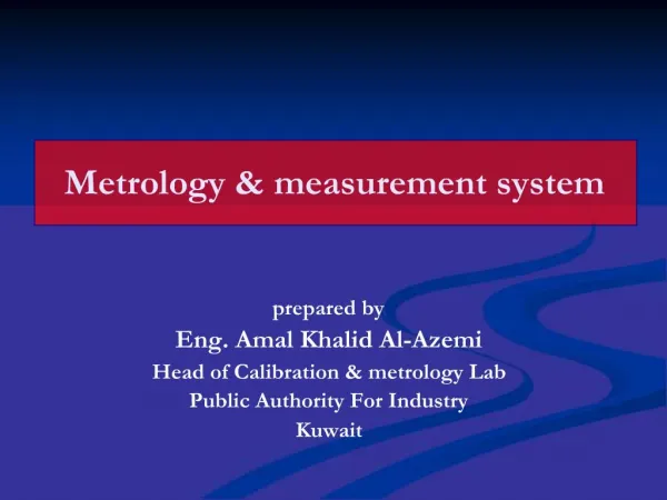 Metrology measurement system