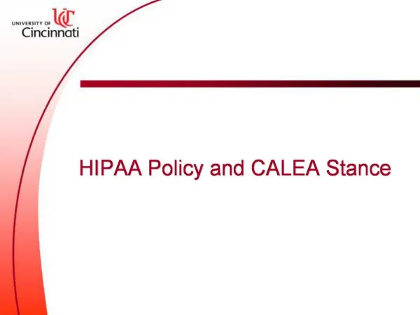 HIPAA Policy and CALEA Stance