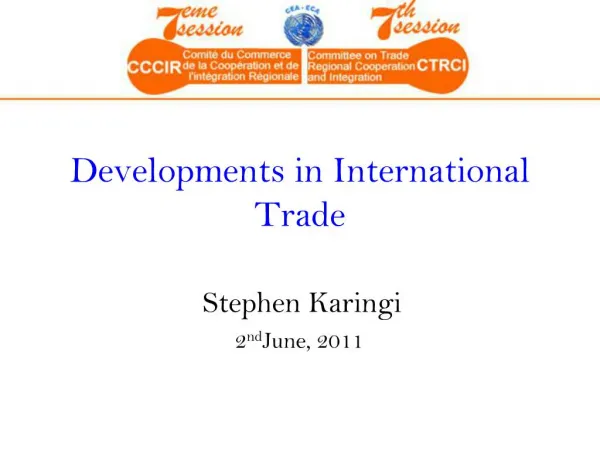 Developments in International Trade