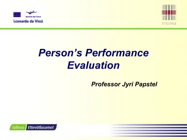 Person s Performance Evaluation