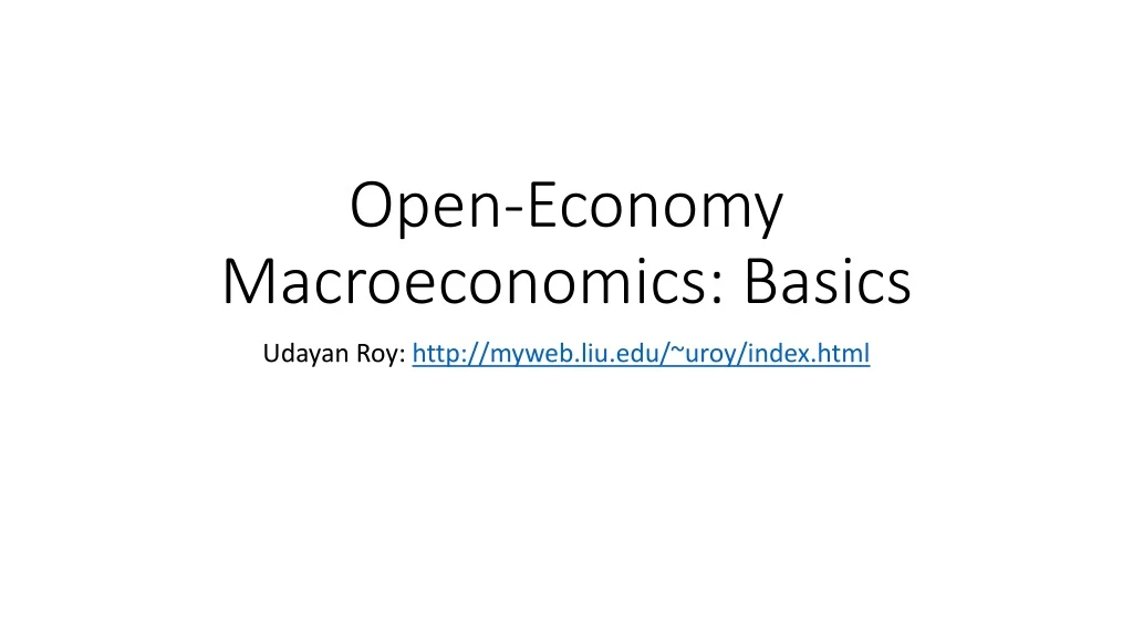 open economy macroeconomics basics