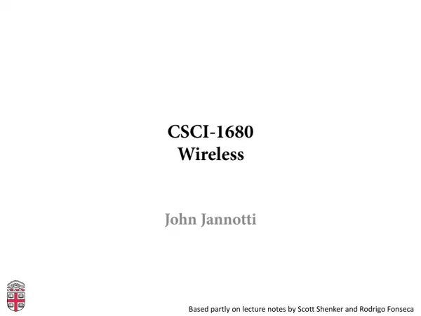 CSCI-1680 Wireless