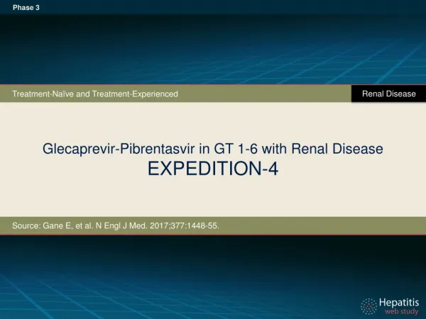 Glecaprevir - Pibrentasvir in GT 1- 6 with Renal Disease EXPEDITION-4