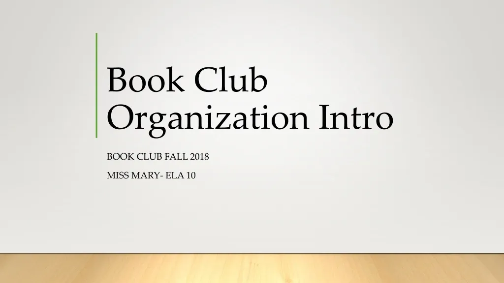 book club organization intro