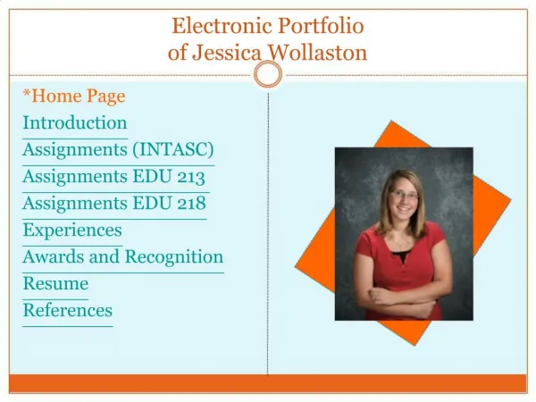 Electronic Portfolio of Jessica Wollaston