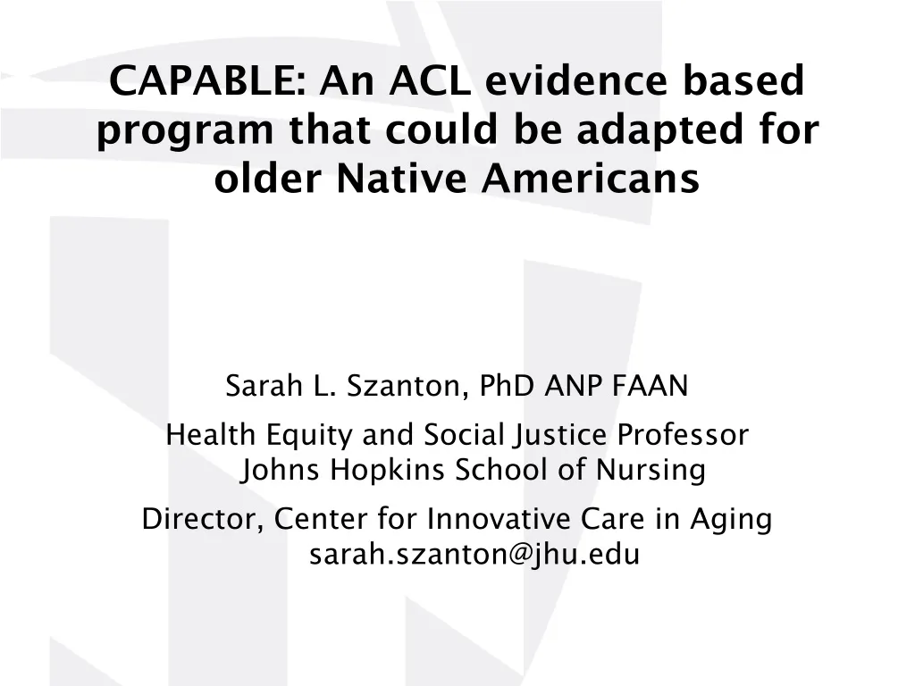capable an acl evidence based program that could be adapted for older native americans