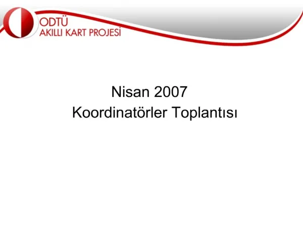 Nisan 2007 Koordinat rler Toplantisi