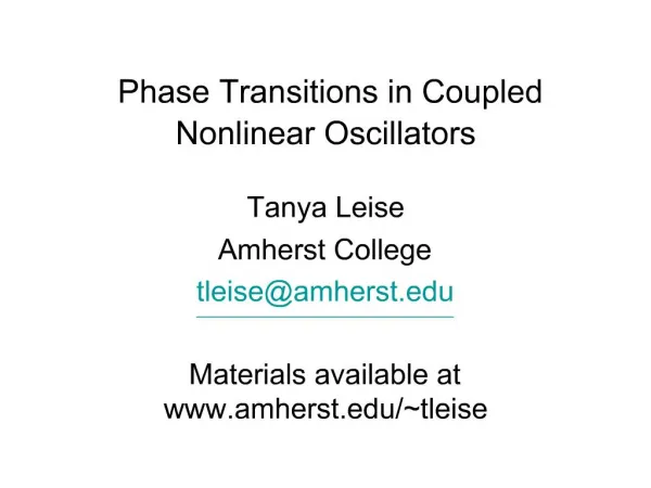 Phase Transitions in Coupled Nonlinear Oscillators