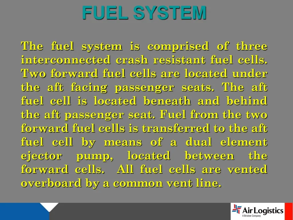 fuel system the fuel system is comprised of three