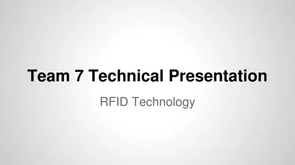 Team 7 Technical Presentation
