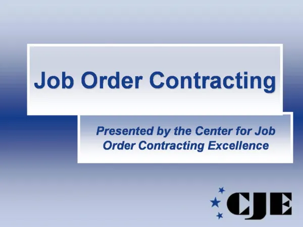 Job Order Contracting