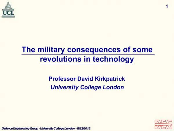 The military consequences of some revolutions in technology