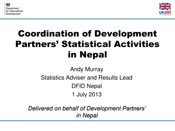 Coordination of Development Partners’ Statistical Activities in Nepal