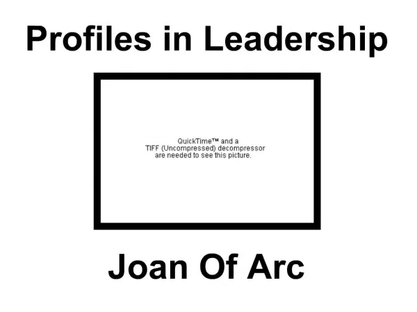 Profiles in Leadership
