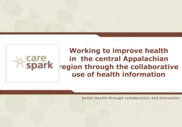 Working to improve health in the central Appalachian region through the collaborative use of health information