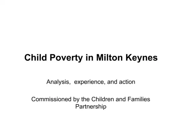 Child Poverty in Milton Keynes
