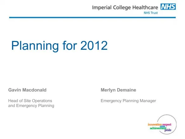 Planning for 2012