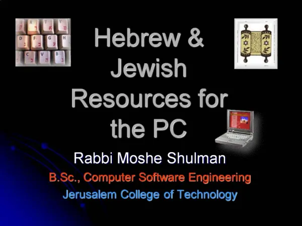 Hebrew Jewish Resources for the PC