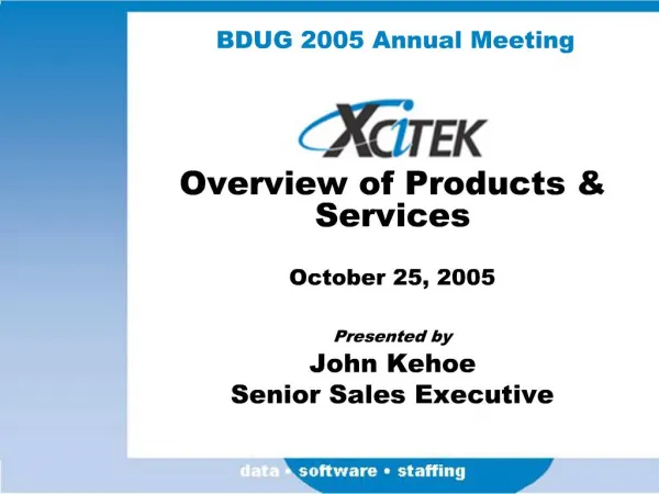 BDUG 2005 Annual Meeting