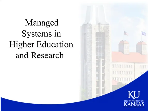 Managed Systems in Higher Education and Research