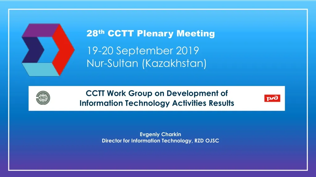 28 th cctt plenary meeting 19 20 september 2019
