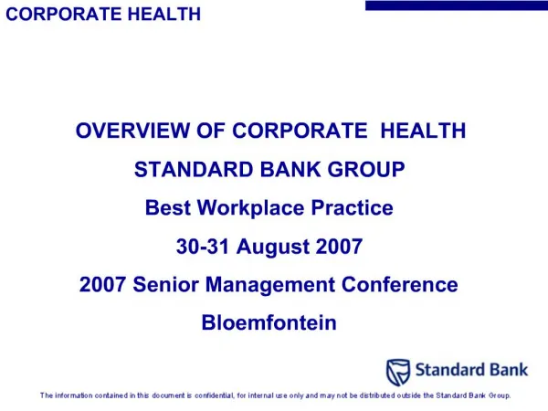 CORPORATE HEALTH