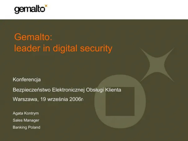 Gemalto: leader in digital security