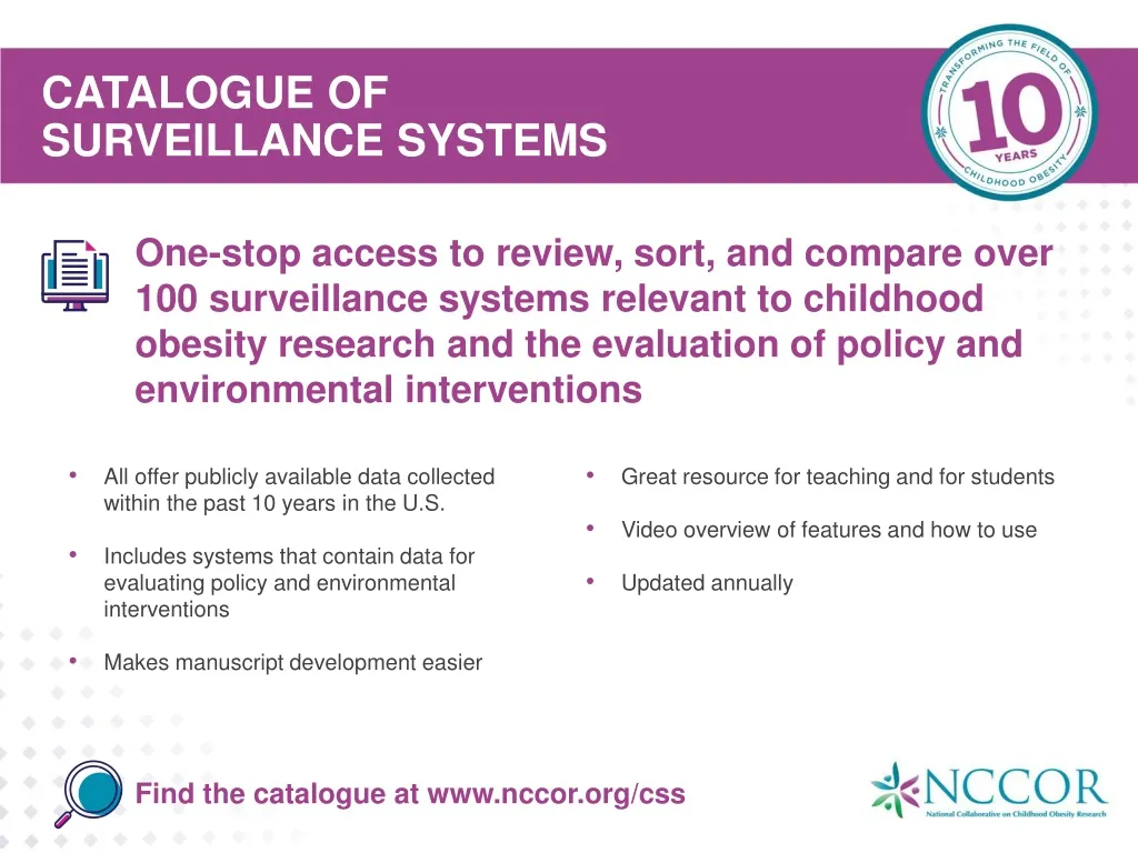 catalogue of surveillance systems