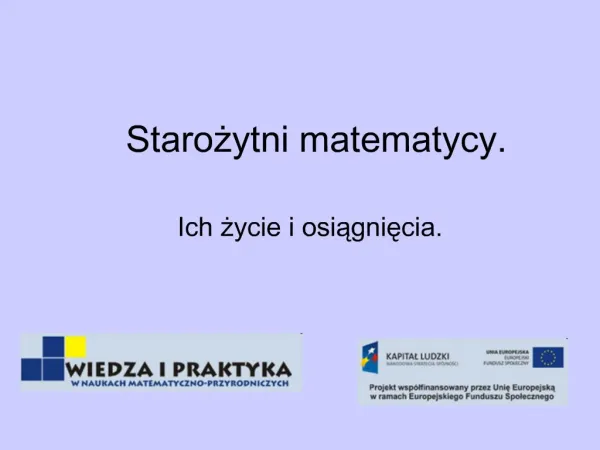 Starozytni matematycy.