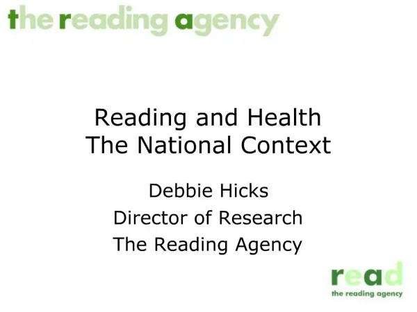 Reading and Health The National Context