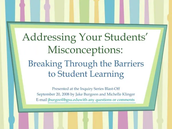 Addressing Your Students Misconceptions: