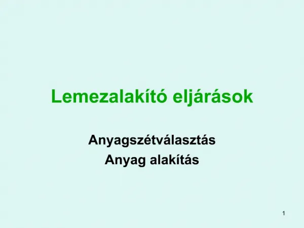 Lemezalak t elj r sok